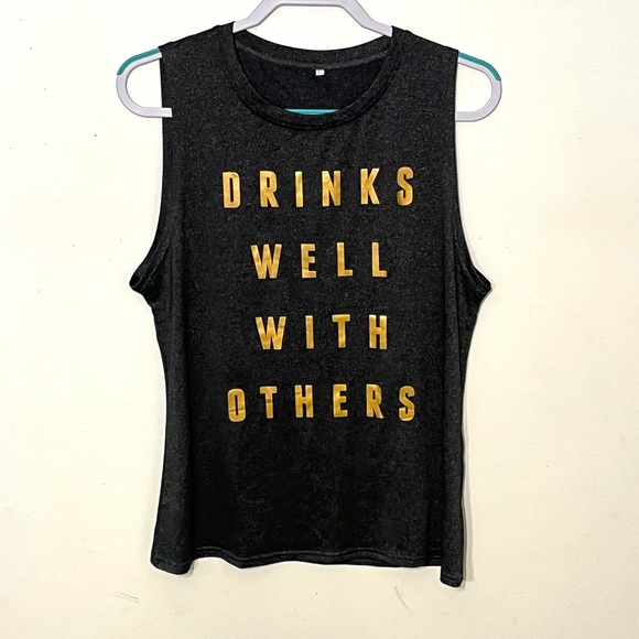 None Tops - Charcoal gray wife beater style top size XL. NWOT.